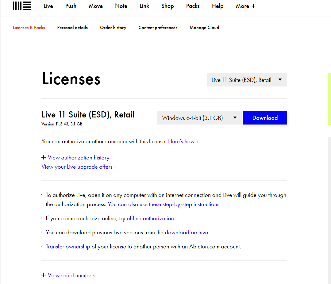 Ableton Ableton Live 11 Suite License Transfer – $250
